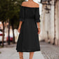 Frilled Off-Shoulder Flounce Sleeve Dress