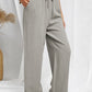 Drawstring Elastic Waist Pants with Pockets