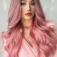 Fashion Wave Synthetic Long Wigs in Pink 26''