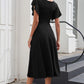 Flutter Sleeve Surplice Midi Dress