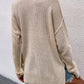 Buttoned Exposed Seam High-Low Sweater