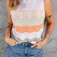 Chevron Stripe Sleeveless Knit Top