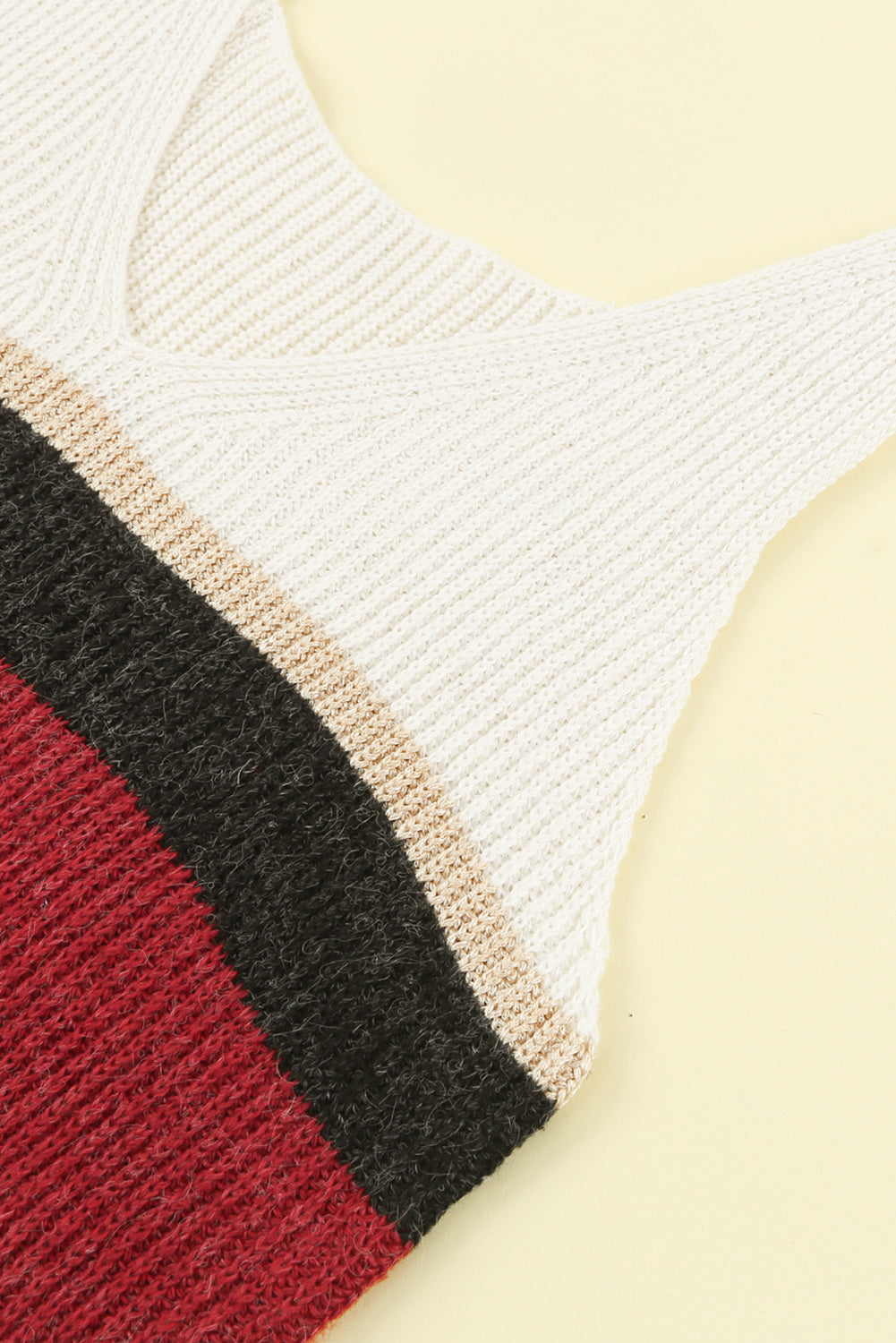 Color Block V-Neck Rib-Knit Tank