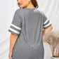 Plus Size Striped V-Neck Tee Shirt