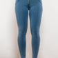 Side Stripe Contrast Buttoned Skinny Jeans