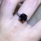 2 Carat Black Moissanite Platinum-Plated Ring