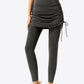 Drawstring Ruched Faux Layered Yoga Leggings