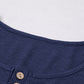 Color Block Spliced Lace Buttoned Tee