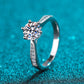 925 Sterling Silver Moissanite Adjustable Ring
