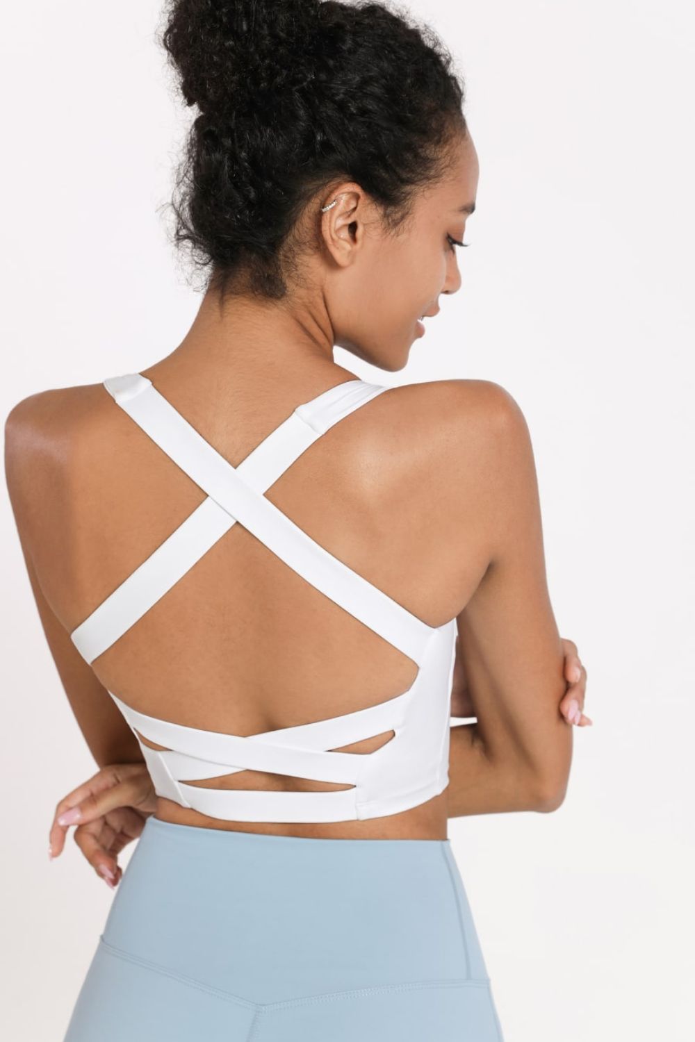 Crisscross Open Back Cropped Sports Cami