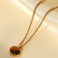 Natural Stone Geometric Pendant Necklace
