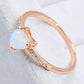Natural Moonstone Heart 18K Rose Gold-Plated Ring