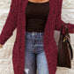 Fuzzy Popcorn Knit Open Front Longline Cardigan