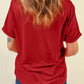 Round Neck Cuffed Short Sleeve Tee