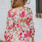 Floral V-Neck Tiered Babydoll Blouse