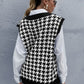 Houndstooth Ribbed V-Neck Sweater Vest