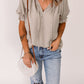 Smocked Frill Trim Flounce Sleeve Blouse