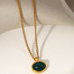 Natural Stone Geometric Pendant Necklace