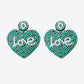 LOVE Beaded Heart Earrings