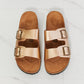 MMShoes Best Life Double-Banded Slide Sandal in Gold