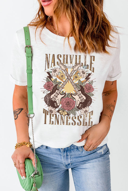 NASHVILLE TENNESSEE Cuffed Tee Shirt