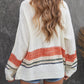 Color Block Open Front Drop Shoulder Cardigan