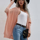 Waffle Knit Open Front Cardigan