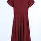 Flutter Sleeve Surplice Midi Dress