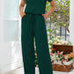 Round Neck Open Back Jumpsuit with Pockets