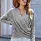 V Neck Wrap Front Knitted Top