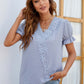 Swiss Dot Lace Trim Flounce Sleeve Blouse