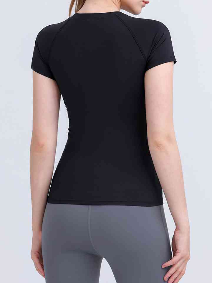 Round Neck Short Sleeve Active Top