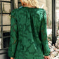 Applique Frill Trim Tie Neck Blouse