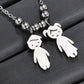 Boy and Girl Pendant Stainless Steel Necklace