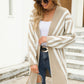 Two-Tone Open Front Fuzzy Longline Cardigan
