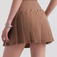Pleated Elastic Waistband Sports Skirt