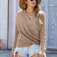 V Neck Wrap Front Knitted Top