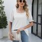Square Neck Flounce Sleeve Top