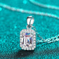 Square Moissanite Pendant Chain Necklace