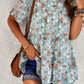 Printed Round Neck Tiered Top