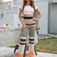 Color Block Openwork Knit Pants