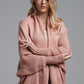 Dolman Sleeve Open Front Ribbed Trim Longline Cardigan