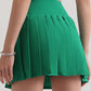 Pleated Elastic Waistband Sports Skirt
