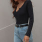 V-Neck Ribbed Knit Top