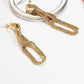 Gold-Plated D-Shaped Drop Earrings