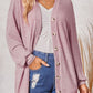 Buttoned V-Neck Long Sleeve Cardigans