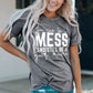 Letter Graphic Round Neck Cuffed T-Shirt