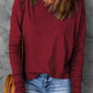 Thumbhole Long Sleeve Round Neck Top