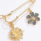 Rhinestone Flower Paperclip Chain Necklace