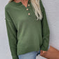 Buttoned Exposed Seam High-Low Sweater